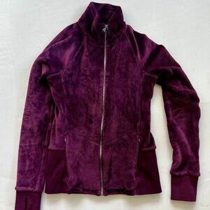 Athleta velour full zip jacket Color Plum Size XS